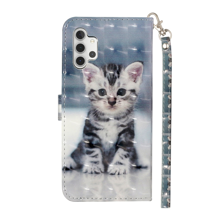 For Samsung Galaxy A32 5G 3D Pattern Horizontal Flip PU Leather Case with Holder & Card Slots & Wallet(Cat) - Galaxy Phone Cases by imak | Online Shopping South Africa | PMC TechLife | Buy Now Pay Later Mobicred