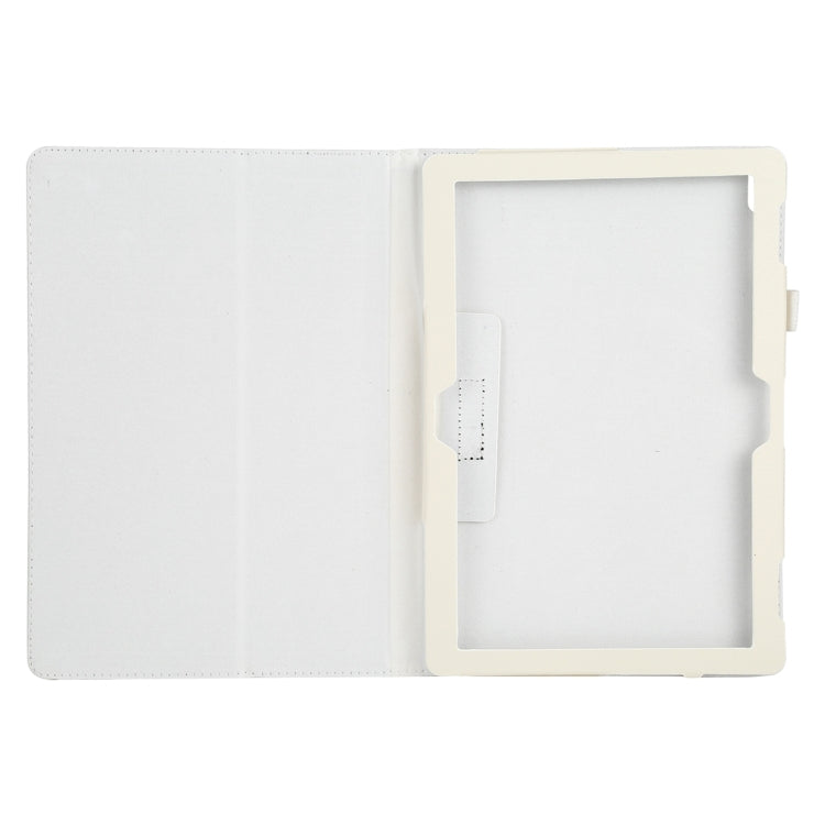 For Lenovo Tab 4 10 Plus (TB-X704) / Tab 4 10 (TB-X304) Litchi Texture Solid Color Horizontal Flip Leather Case with Holder & Pen Slot(White) - free shipping - PMC TechLife - Order now!