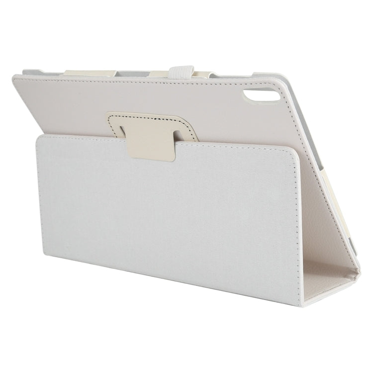 For Lenovo Tab 4 10 Plus (TB-X704) / Tab 4 10 (TB-X304) Litchi Texture Solid Color Horizontal Flip Leather Case with Holder & Pen Slot(White) - free shipping - PMC TechLife - Order now!