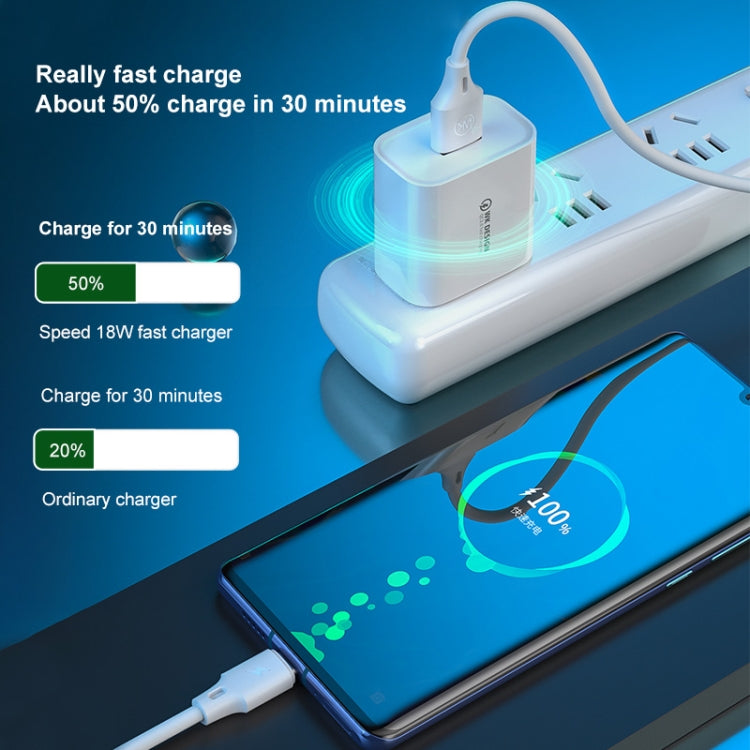 WK WP-U57 Max 18W Maxspeed QC3.0 Fast Charger +  USB to Micro USB Data Cable, Plug Type:EU Plug - free shipping - PMC TechLife - Order now!
