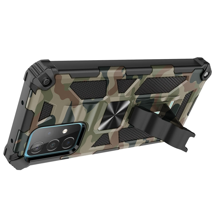 For Samsung Galaxy A52 4G / 5G Camouflage Armor Shockproof TPU + PC Magnetic Protective Case with Holder(Army Green) - Galaxy Phone Cases by PMC Jewellery | Online Shopping South Africa | PMC Jewellery