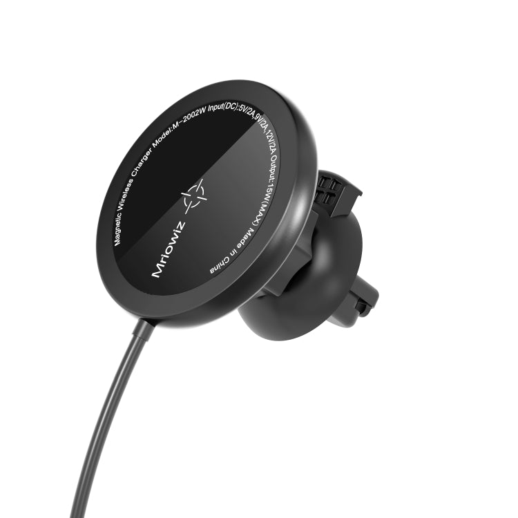 Mriowiz M-2002W 15W 360-degree Rotating MagSafe Magnetic Car Wireless Charger for iPhone 12 Series, with USB + USB-C / Type-C Data Cable, Cable Length: 1m - Wireless Charger Holders by PMC TechLife | Online Shopping South Africa | PMC TechLife