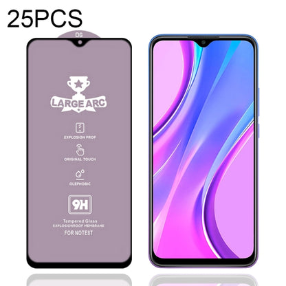 For Xiaomi Redmi 9 (CN Version) 25 PCS 9H HD Large Arc High Alumina Full Screen Tempered Glass Film -  by PMC Jewellery | Online Shopping South Africa | PMC Jewellery