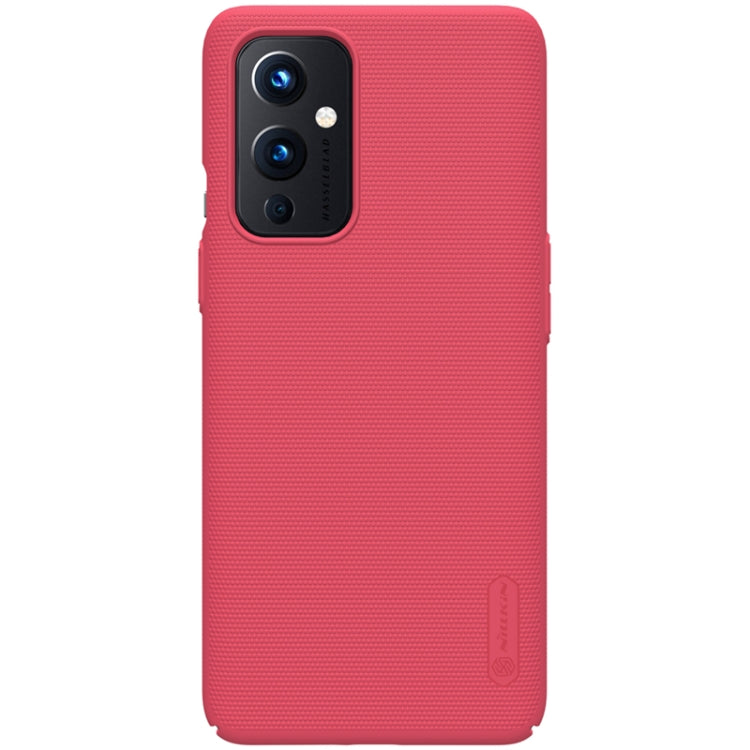 For OnePlus 9 (EU/NA Version) NILLKIN Frosted Concave-convex Texture PC Protective Case(Red) - OnePlus Cases by NILLKIN | Online Shopping South Africa | PMC Jewellery