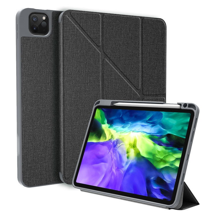 For iPad Pro 12.9 2022 / 2021 / 2020 Mutural Multi-fold Smart Leather Tablet Case(Black) - free shipping - PMC TechLife - Order now!