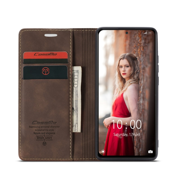 For Xiaomi Redmi Note 10 Pro 4G / Note 10 Pro Max CaseMe 013 Multifunctional Horizontal Flip Leather Case with Holder & Card Slot & Wallet(Coffee) - Note 10 Pro Cases by CaseMe | Online Shopping South Africa | PMC Jewellery