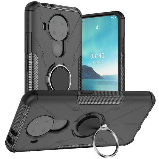 For Nokia 3.4 / 5.4 Machine Armor Bear Shockproof PC + TPU Protective Case with Ring Holder(Black) - Nokia Cases by PMC Jewellery | Online Shopping South Africa | PMC Jewellery