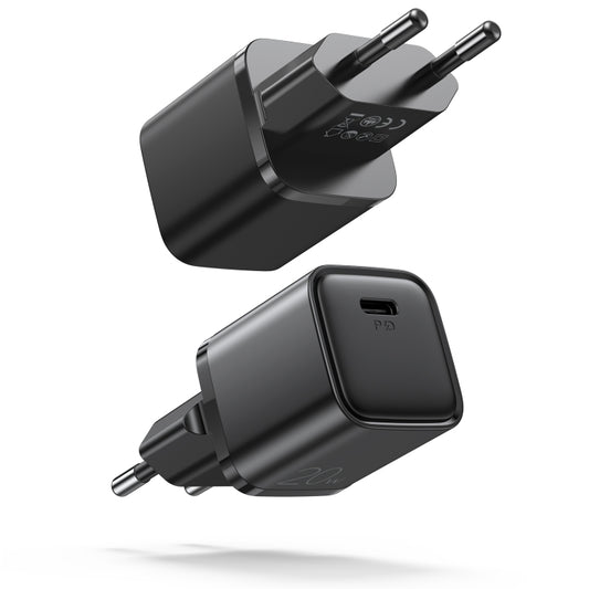 JOYROOM L-P202 Travel Series 20W PD USB-C / Type-C Mini Fast Charger, EU Plug(Black) - USB Charger by JOYROOM | Online Shopping South Africa | PMC Jewellery | Buy Now Pay Later Mobicred