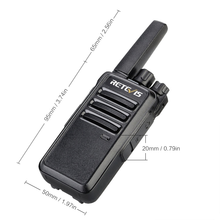 1 Pair RETEVIS RT68 2W 16CHS FRS Two Way Radio Handheld Walkie Talkie, US Plug(Black) - Handheld Walkie Talkie by RETEVIS | Online Shopping South Africa | PMC Jewellery
