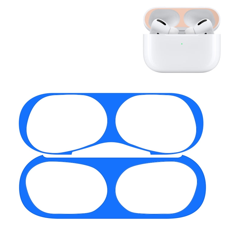 For Apple AirPods Pro Wireless Earphone Protective Case Metal Protective Sticker(Blue) - Protective Sticker by PMC TechLife | Online Shopping South Africa | PMC TechLife