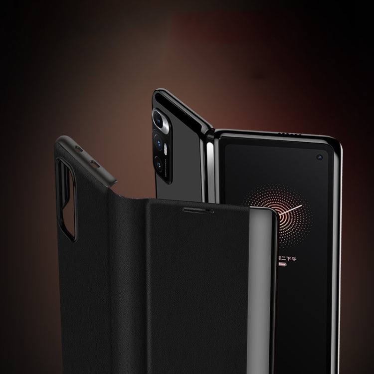 For Xiaomi Mi Mix Fold Matte First Layer Cowhide Folding Leather Case(Black) - Xiaomi Cases by PMC Jewellery | Online Shopping South Africa | PMC Jewellery