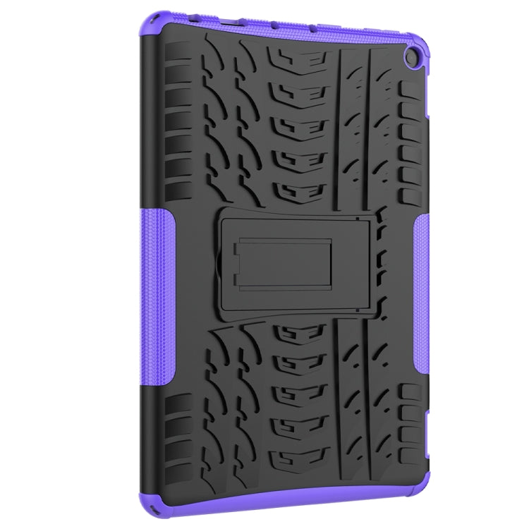 For Amazon Fire HD 10 2021 Tire Texture Shockproof TPU+PC Protective Case with Holder(Purple) - free shipping - PMC TechLife - Order now!