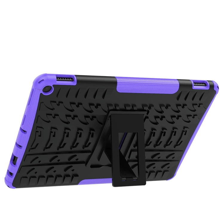 For Amazon Fire HD 10 2021 Tire Texture Shockproof TPU+PC Protective Case with Holder(Purple) - free shipping - PMC TechLife - Order now!