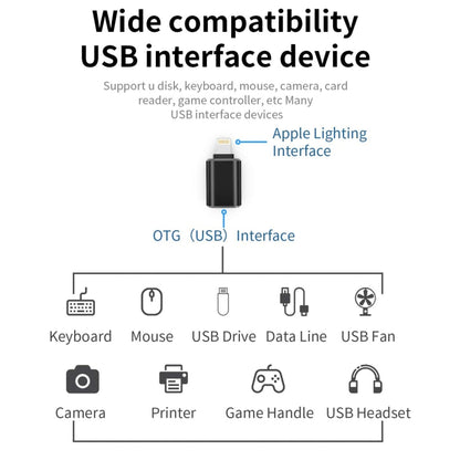 XQ-ZH001 USB Female to 8 Pin Male OTG Adapter(Silver) - Converter & Adapter by PMC Jewellery | Online Shopping South Africa | PMC Jewellery