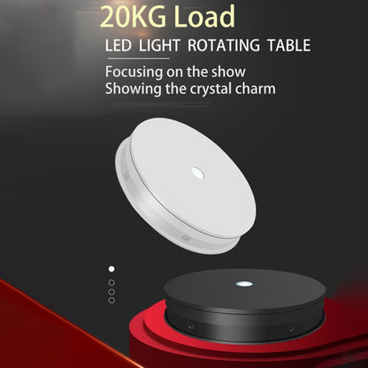 20cm Electric Rotating Turntable Display Stand LED Light Video Shooting Props Turntable, Power Plug:220V AU Plug(Black) -  by PMC Jewellery | Online Shopping South Africa | PMC Jewellery