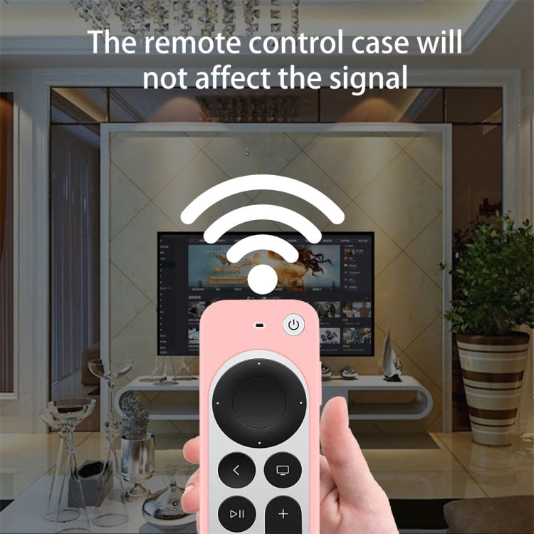 Silicone Protective Case Cover with Rope For Apple TV 4K 4th Siri Remote Controller(White) - Apple TV Accessories by PMC TechLife | Online Shopping South Africa | PMC TechLife