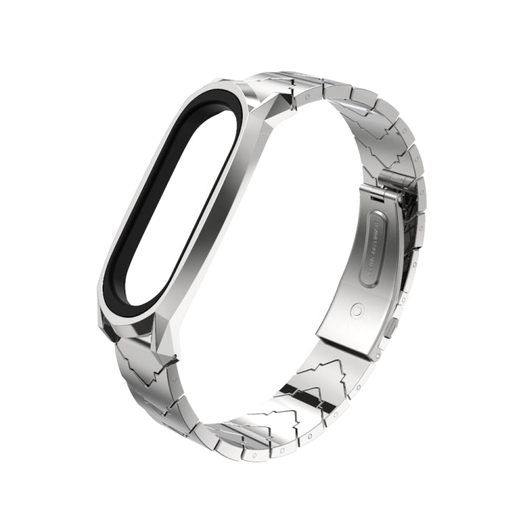 For Xiaomi Mi Band 6 / 5 / 4 / 3 Mijobs GT Metal Stainless Steel V Type Watch Band(Silver) - Watch Bands by MIJOBS | Online Shopping South Africa | PMC Jewellery | Buy Now Pay Later Mobicred