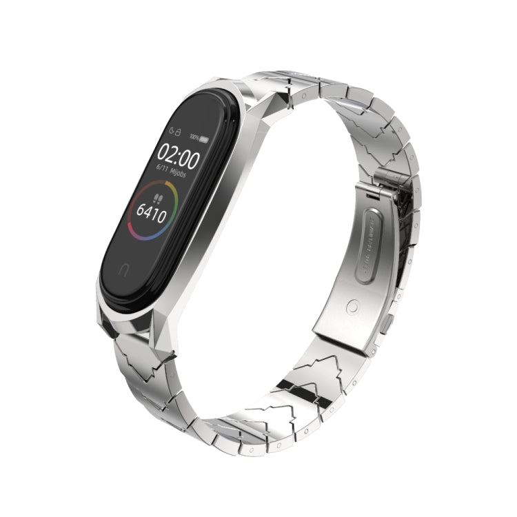 For Xiaomi Mi Band 6 / 5 / 4 / 3 Mijobs GT Metal Stainless Steel V Type Watch Band(Silver) - Watch Bands by MIJOBS | Online Shopping South Africa | PMC Jewellery | Buy Now Pay Later Mobicred