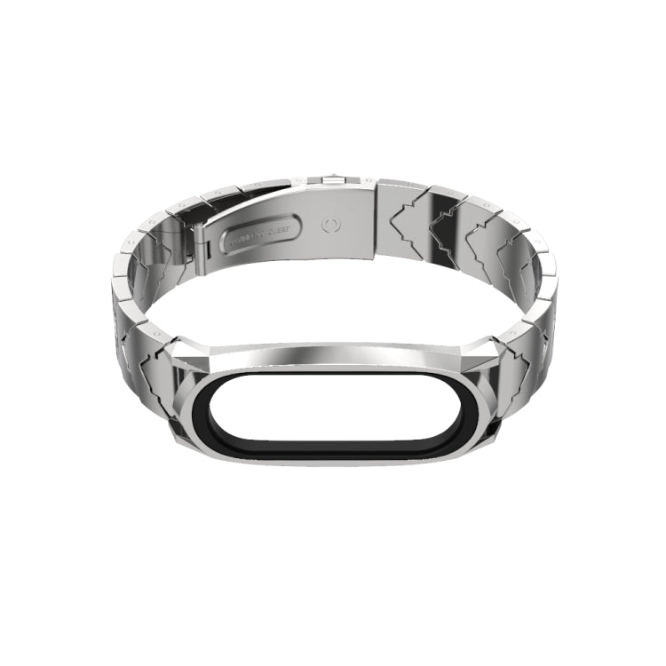 For Xiaomi Mi Band 6 / 5 / 4 / 3 Mijobs GT Metal Stainless Steel V Type Watch Band(Silver) - Watch Bands by MIJOBS | Online Shopping South Africa | PMC Jewellery | Buy Now Pay Later Mobicred