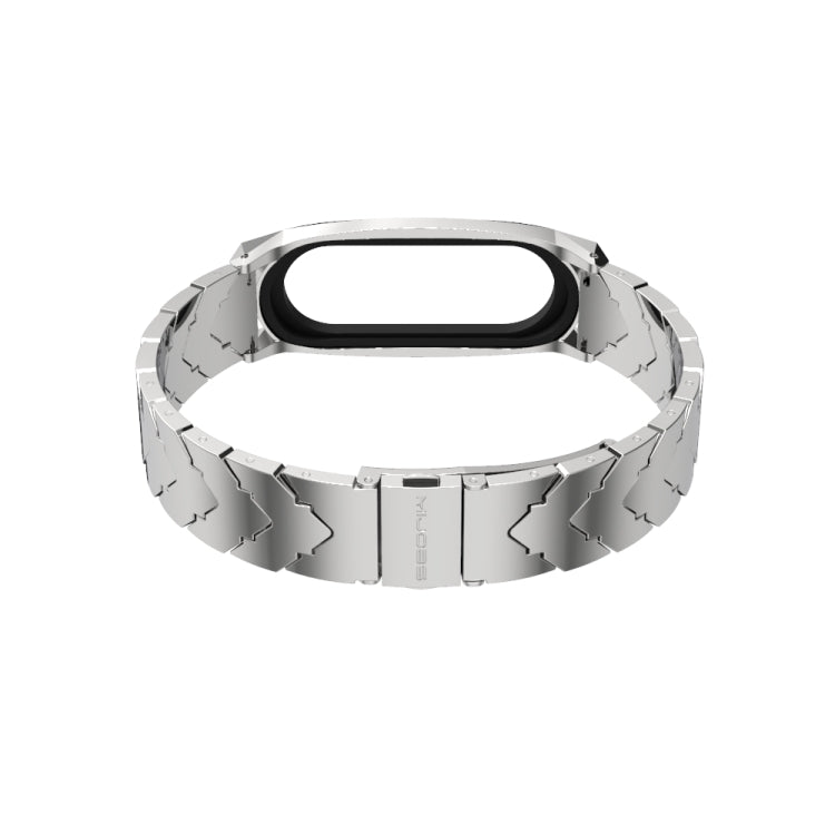 For Xiaomi Mi Band 6 / 5 / 4 / 3 Mijobs GT Metal Stainless Steel V Type Watch Band(Silver) - Watch Bands by MIJOBS | Online Shopping South Africa | PMC Jewellery | Buy Now Pay Later Mobicred