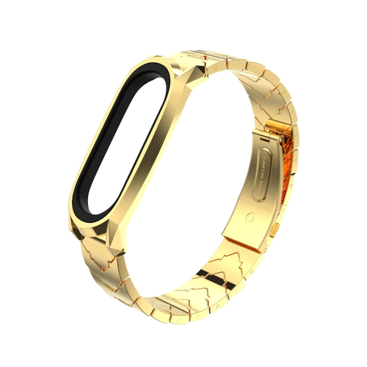 For Xiaomi Mi Band 6 / 5 / 4 / 3 Mijobs GT Metal Stainless Steel V Type Watch Band(Gold) - Watch Bands by MIJOBS | Online Shopping South Africa | PMC Jewellery | Buy Now Pay Later Mobicred