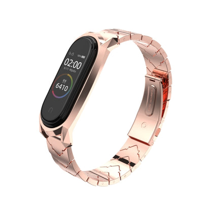 For Xiaomi Mi Band 6 / 5 / 4 / 3 Mijobs GT Metal Stainless Steel V Type Watch Band(Rose Gold) - Watch Bands by MIJOBS | Online Shopping South Africa | PMC Jewellery | Buy Now Pay Later Mobicred