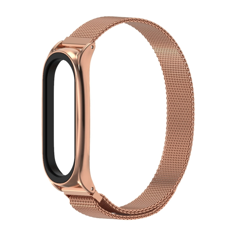 For Xiaomi Mi Band 6 / 5 / 4 / 3 Mijobs Milan Magnetic Plus Stainless Steel Watch Band(Rose Gold) - Watch Bands by MIJOBS | Online Shopping South Africa | PMC Jewellery | Buy Now Pay Later Mobicred