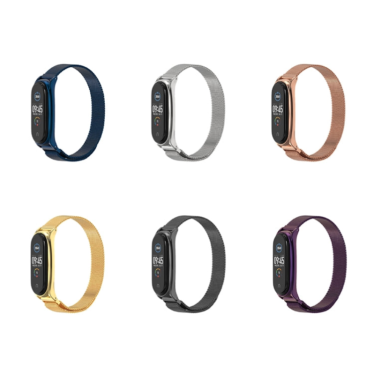 For Xiaomi Mi Band 6 / 5 / 4 / 3 Mijobs Milan Magnetic Plus Stainless Steel Watch Band(Rose Gold) - Watch Bands by MIJOBS | Online Shopping South Africa | PMC Jewellery | Buy Now Pay Later Mobicred