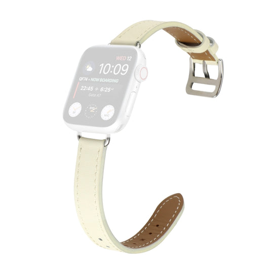 Single Circle 14mm Screw Style Leather Watch Band Watch Band For Apple Watch Series 9&8&7 41mm / SE 3&SE 2&6&SE&5&4 40mm / 3&2&1 38mm(White) - Watch Bands by PMC Jewellery | Online Shopping South Africa | PMC Jewellery | Buy Now Pay Later Mobicred