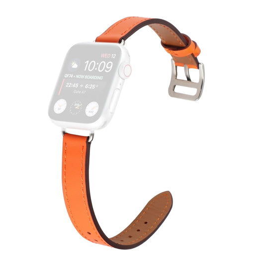 Single Circle 14mm Screw Style Leather Watch Band Watch Band For Apple Watch Series 9&8&7 41mm / SE 3&SE 2&6&SE&5&4 40mm / 3&2&1 38mm(Orange) - Watch Bands by PMC Jewellery | Online Shopping South Africa | PMC Jewellery | Buy Now Pay Later Mobicred