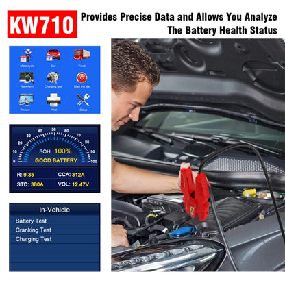 KONNWEI KW710 Car 3.2 inch 6V-24V Lead-acid Battery Tester Support 13 Languages - Code Readers & Scan Tools by KONNWEI | Online Shopping South Africa | PMC Jewellery | Buy Now Pay Later Mobicred