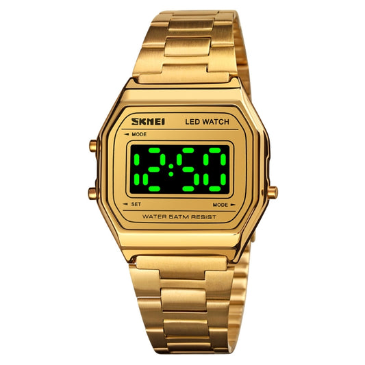 SKMEI 1646 LED Digital Display Luminous Electronic Watch(Gold) - LED Digital Watches by SKMEI | Online Shopping South Africa | PMC Jewellery | Buy Now Pay Later Mobicred