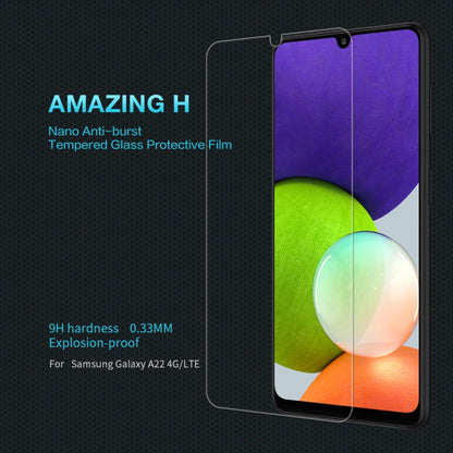 For Samsung Galaxy A22 4G LTE NILLKIN H Explosion-proof Tempered Glass Film - Galaxy Tempered Glass by NILLKIN | Online Shopping South Africa | PMC Jewellery