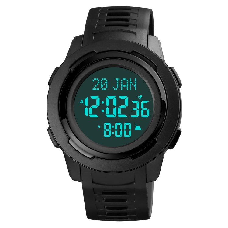 SKMEI 1729 Qibla Calendar Timing Multifunctional LED Digital Display Luminous Electronic Watch(Black) - LED Digital Watches by SKMEI | Online Shopping South Africa | PMC Jewellery | Buy Now Pay Later Mobicred