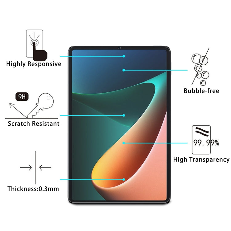 For Xiaomi Pad 5 2 PCS 9H 2.5D Explosion-proof Tempered Glass Film - More Tablet Tempered Glass by PMC Jewellery | Online Shopping South Africa | PMC Jewellery