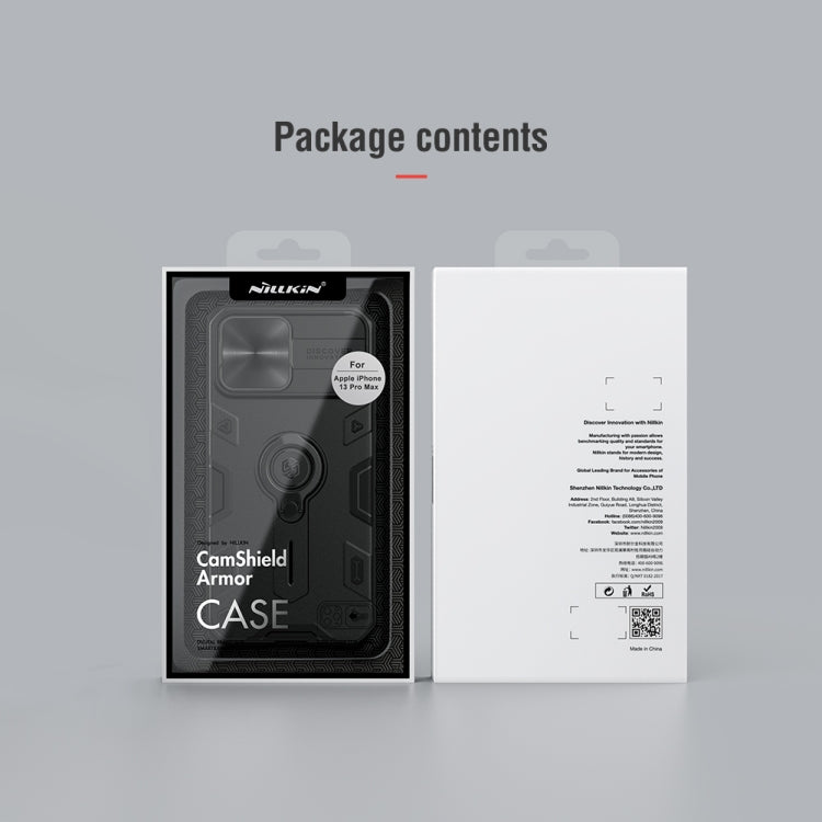 For iPhone 13 Pro NILLKIN Shockproof CamShield Armor Protective Case with Invisible Ring Holder (Black) - iPhone 13 Pro Cases by NILLKIN | Online Shopping South Africa | PMC Jewellery