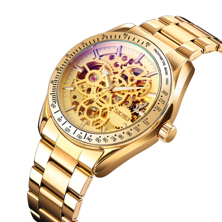 SKMEI 9194 Men Mechanical Gear Dial Automatic Mechanical Watch(Gold) - Metal Strap Watches by SKMEI | Online Shopping South Africa | PMC Jewellery | Buy Now Pay Later Mobicred