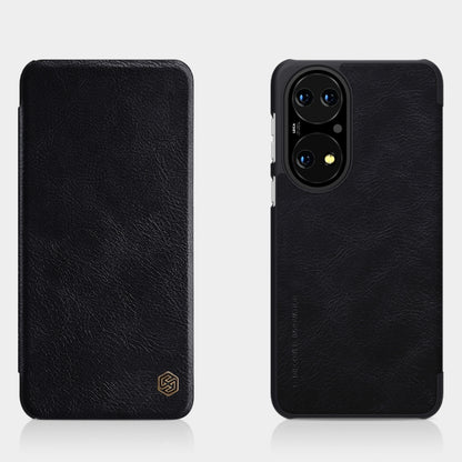 For Huawei P50 NILLKIN QIN Series Crazy Horse Texture Horizontal Flip Leather Case with Card Slot(Black) - Huawei Cases by NILLKIN | Online Shopping South Africa | PMC Jewellery | Buy Now Pay Later Mobicred