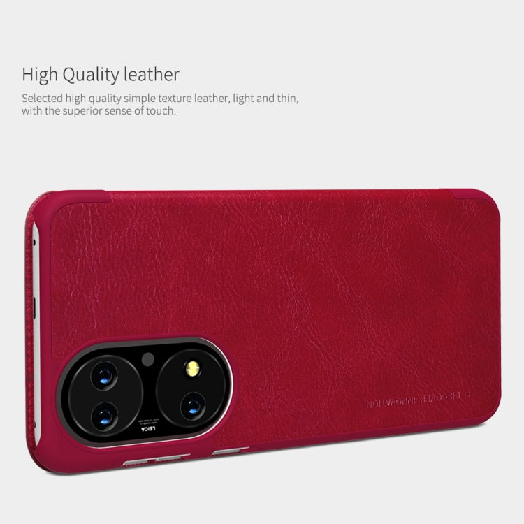 For Huawei P50 NILLKIN QIN Series Crazy Horse Texture Horizontal Flip Leather Case with Card Slot(Red) - Huawei Cases by NILLKIN | Online Shopping South Africa | PMC Jewellery