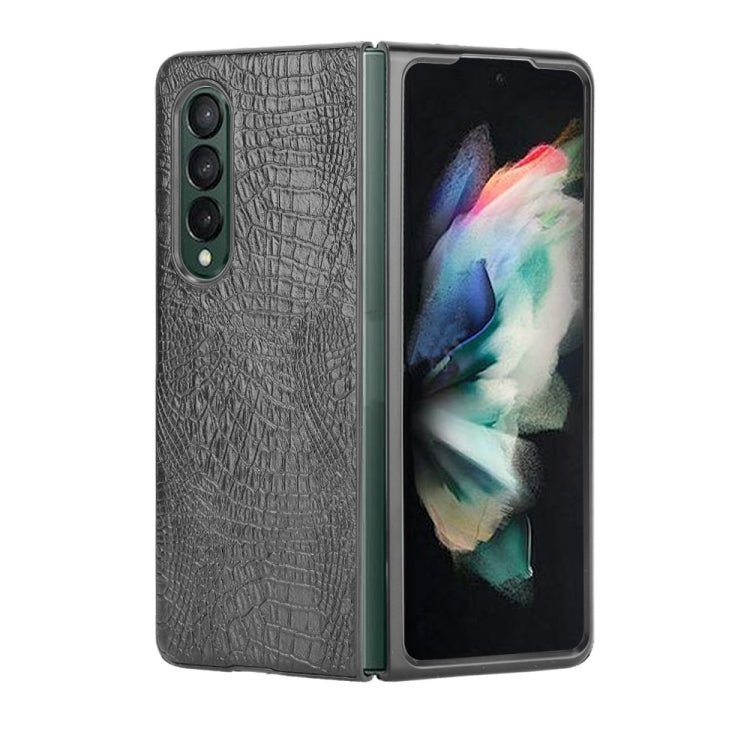 For Samsung Galaxy Z Fold3 5G Shockproof Crocodile Texture PC + PU Case(Black) - free shipping - PMC TechLife - Order now!