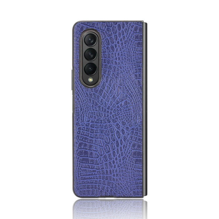 For Samsung Galaxy Z Fold3 5G Shockproof Crocodile Texture PC + PU Case(Blue) - free shipping - PMC TechLife - Order now!