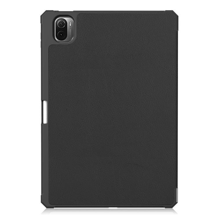 For Xiaomi Pad 5 / 5 Pro Custer Texture Horizontal Flip Leather Case with Three-folding Holder & Sleep / Wake-up Function(Black) - More Tablet Cases by PMC Jewellery | Online Shopping South Africa | PMC Jewellery