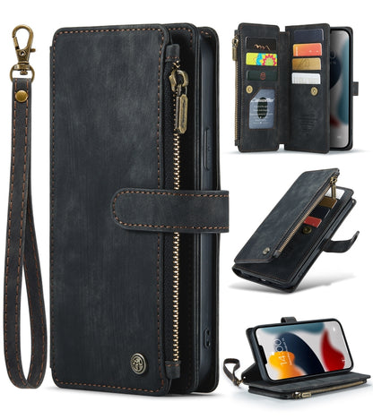 For iPhone 13 Pro Max CaseMe-C30 PU + TPU Multifunctional Horizontal Flip Leather Case with Holder & Card Slot & Wallet & Zipper Pocket (Black) - iPhone 13 Pro Max Cases by CaseMe | Online Shopping South Africa | PMC Jewellery | Buy Now Pay Later Mobicred