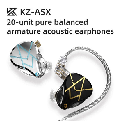 KZ ASX 20-unit Balance Armature Monitor HiFi In-Ear Wired Earphone No Mic(Silver) - In Ear Wired Earphone by KZ | Online Shopping South Africa | PMC Jewellery