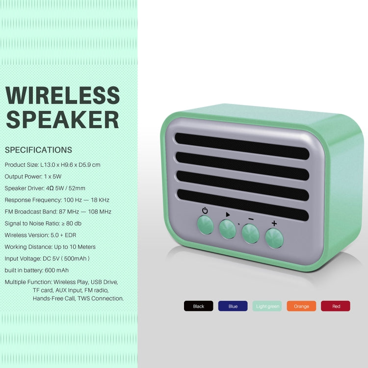 New Rixing NR-102 Mini TWS Bluetooth Speaker(Blue) - Mini Speaker by New Rixing | Online Shopping South Africa | PMC Jewellery