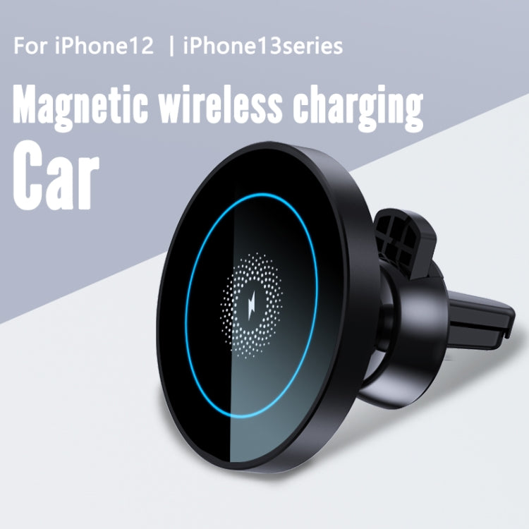 R-JUST CZ04 15W Rotatable Magnetic Car Wireless Charger Phone Holder for iPhone 12 / 13 Series(Black) - Wireless Charger Holders by R-JUST | Online Shopping South Africa | PMC Jewellery