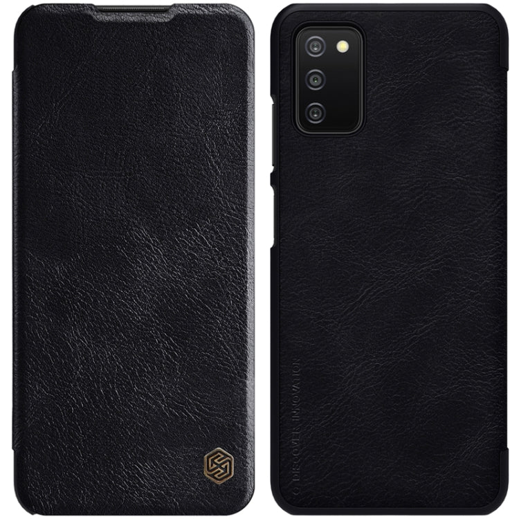 For Samsung Galaxy A03s / A037G NILLKIN QIN Series Crazy Horse Texture Horizontal Flip Phone Leather Case with Card Slot(Black) - Galaxy Phone Cases by NILLKIN | Online Shopping South Africa | PMC Jewellery