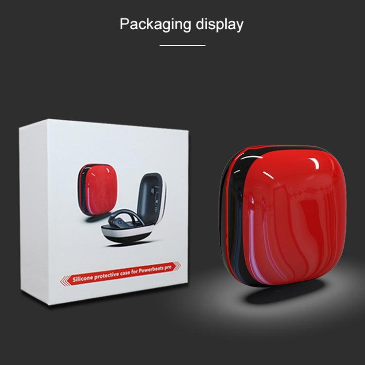 Mirror Surface Silicone + PC Wireless Earphone Protective Case for Beats Powerbeats Pro(Red+White) - Other Case by PMC TechLife | Online Shopping South Africa | PMC TechLife