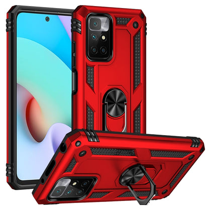 For Xiaomi Redmi 10 Shockproof TPU + PC Phone Case with 360 Degree Rotating Holder(Red) - Xiaomi Cases by PMC Jewellery | Online Shopping South Africa | PMC Jewellery