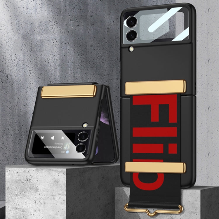 For Samsung Galaxy Z Flip3 5G GKK Ultra-thin Full Coverage Phone Flip Case with Wristband(Black) - Galaxy Phone Cases by GKK | Online Shopping South Africa | PMC TechLife | Buy Now Pay Later Mobicred